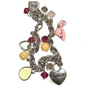 Silver and Pink Grandmother Charm Bracelet
